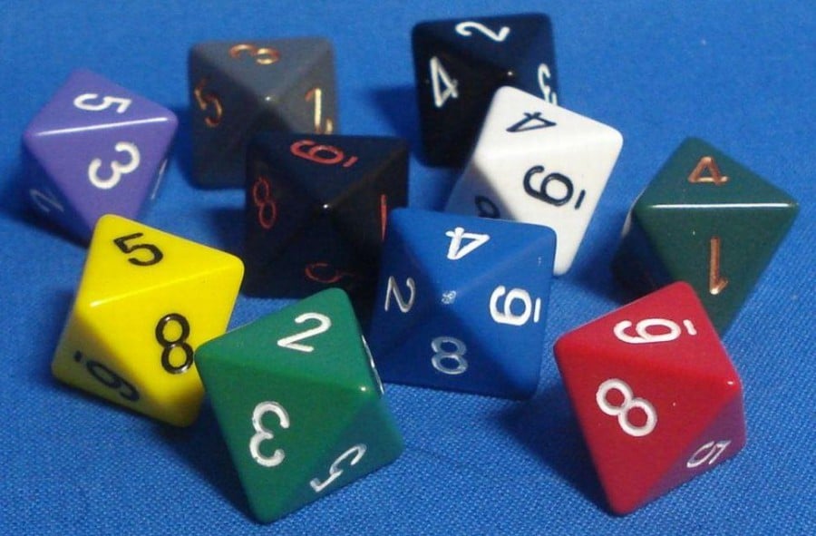 Opaque Assorti D8 Dobbelsteen Set (50 stuks)