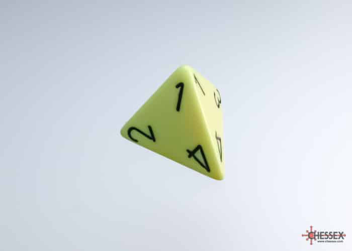 Opaque Pastel Yellow/black Polydice Dice Set (7 pieces)