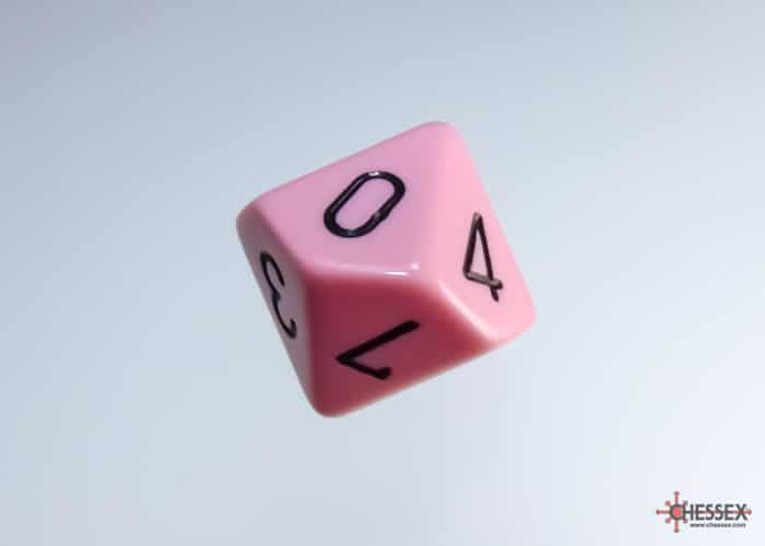 Opaque Pastel Pink/black D10 Dobbelsteen Set (10 stuks)
