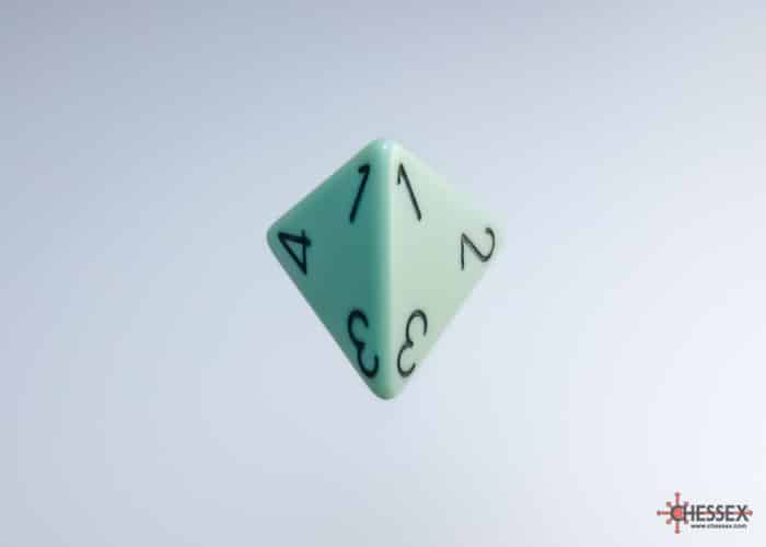 Opaque Pastel Green/black Polydice Dice Set (7 pieces)
