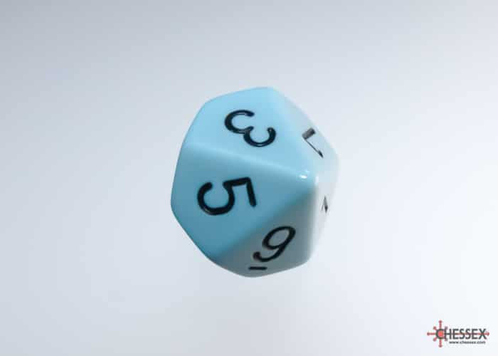 Opaque Pastel Blue/black D10 Dobbelsteen Set (10 stuks)