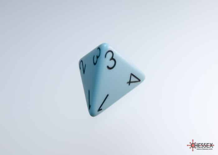 Opaque Pastel Blue/black Polydice Dice Set (7 pieces)