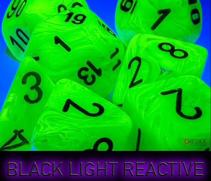 Vortex® Mega-hedral Bright Green/black Dobbelsteenset (7 stuks)