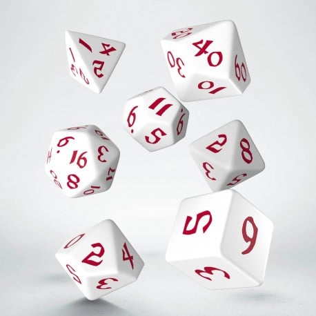 Classic Runic - White & Red Dice Set (7)