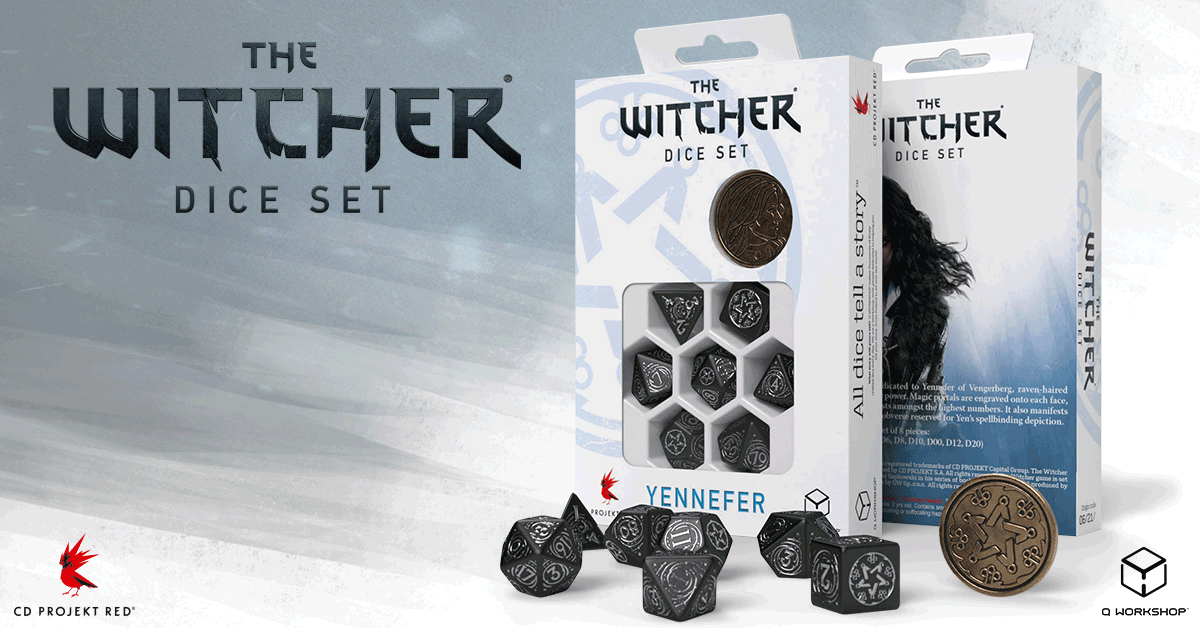 The Witcher Dice Set - Yennefer - The Obsidian Star (7 pcs + coin)