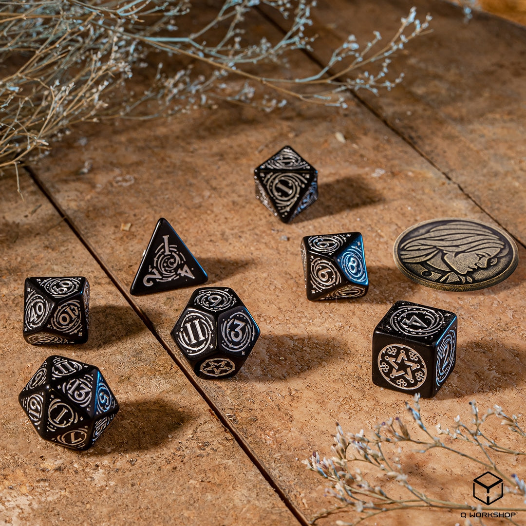 The Witcher Dice Set - Yennefer - The Obsidian Star (7 pcs + coin)