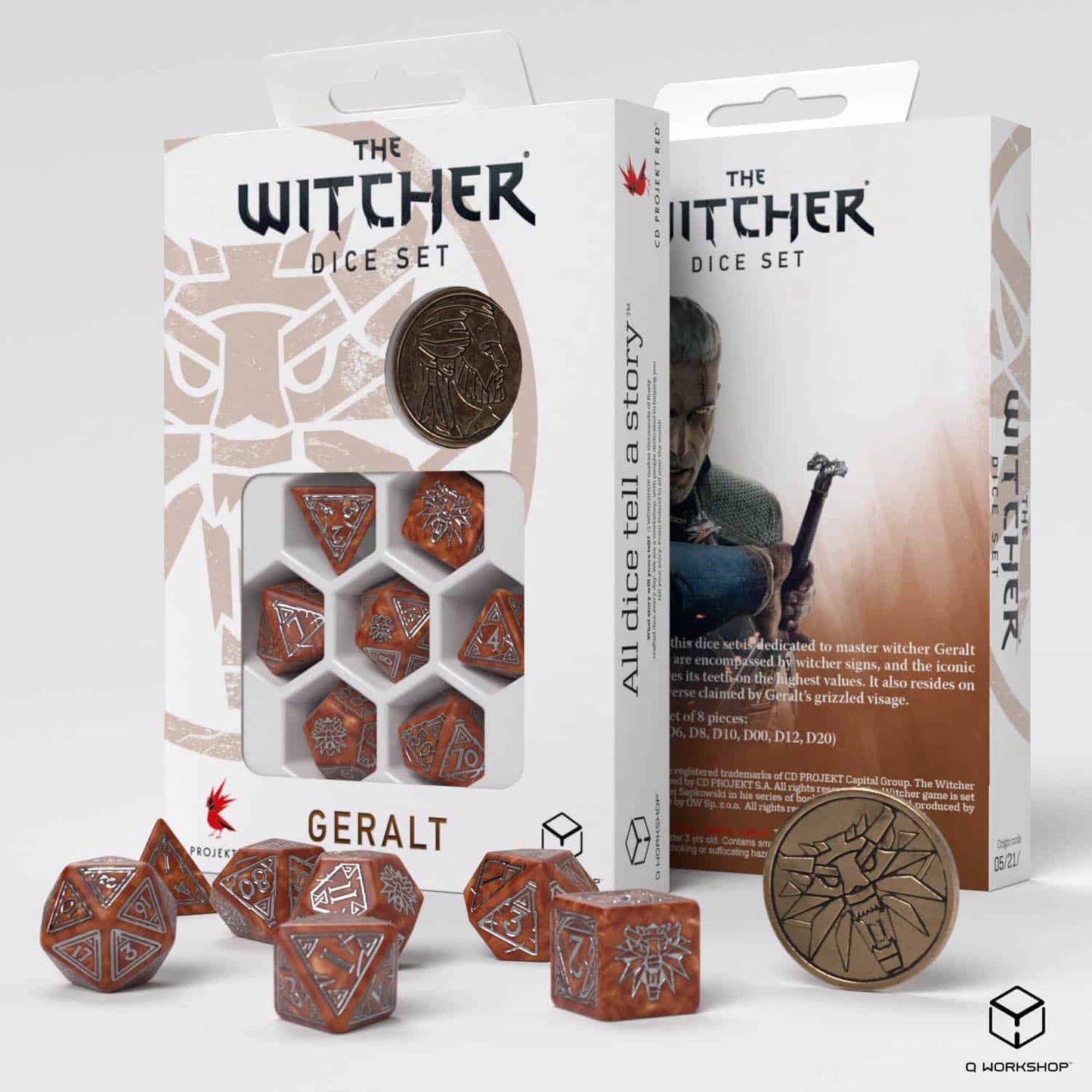 The Witcher Dice Set - Geralt - The Monster Slayer (7 pcs + coin)