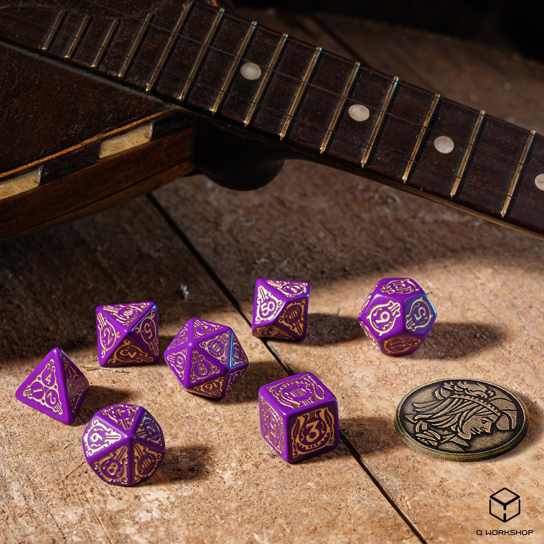 The Witcher Dice Set - Dandelion - Viscount de Lettenhove (7 pcs + coin)