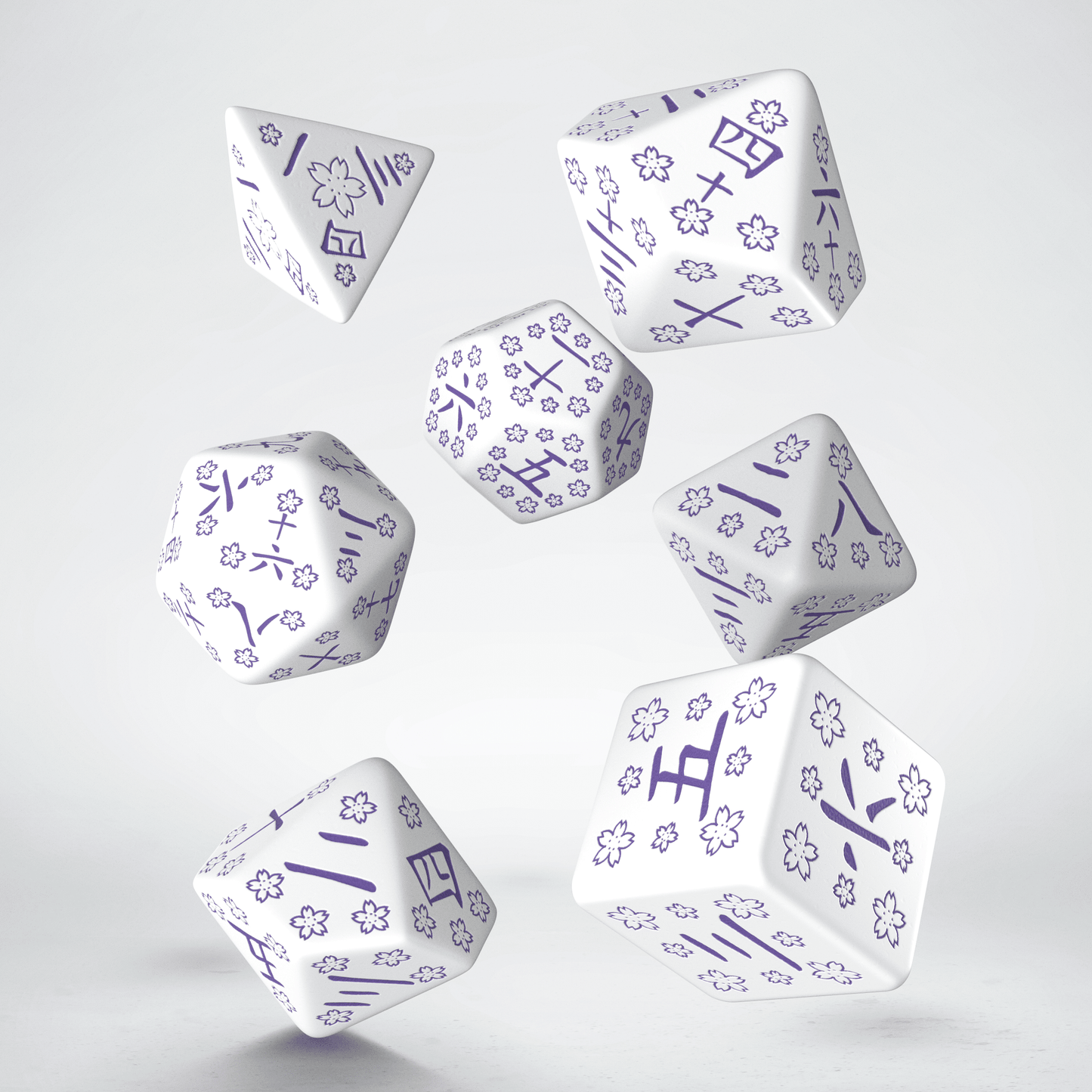 Japanese Dice Set - Blue Star Lotus (7 stuks)