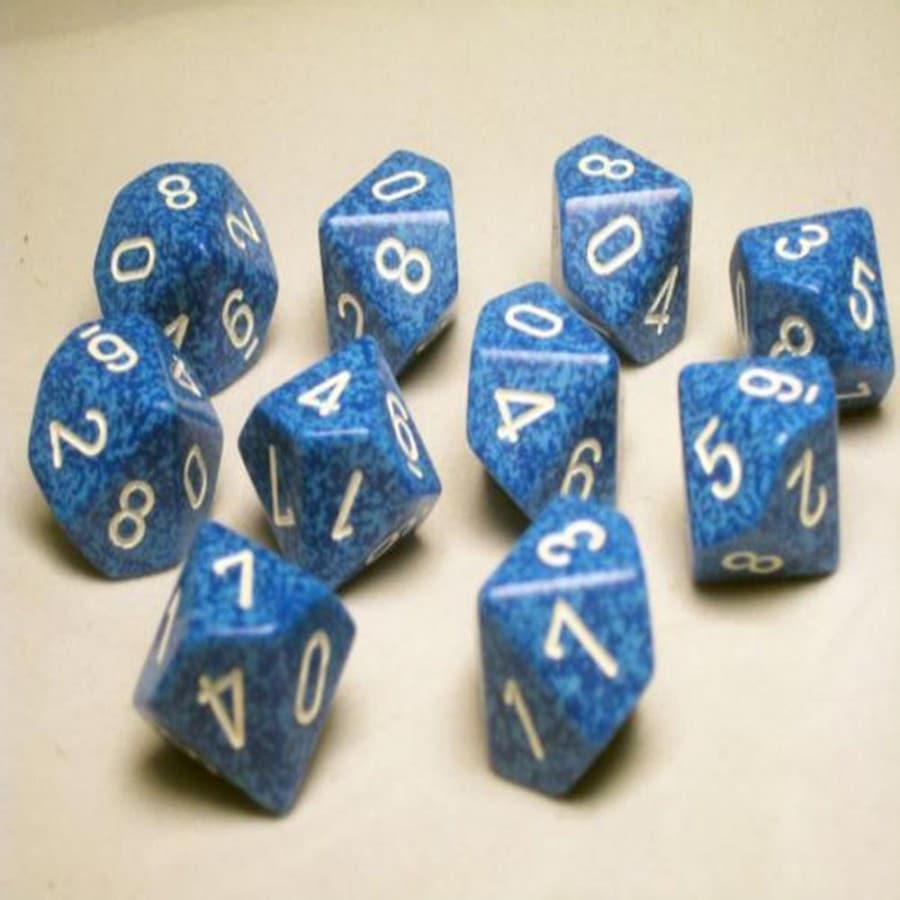 Water Speckled D10 Dobbelsteen Set (10 stuks)