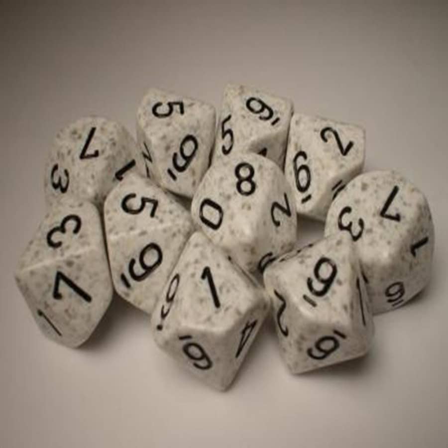 Arctic Camo Speckled D10 Dobbelsteen Set (10 stuks)