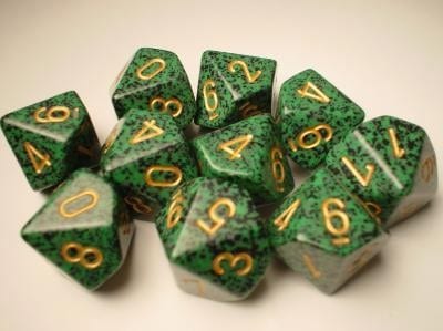 Golden Recon Speckled D10 Dobbelsteen Set (10 stuks)