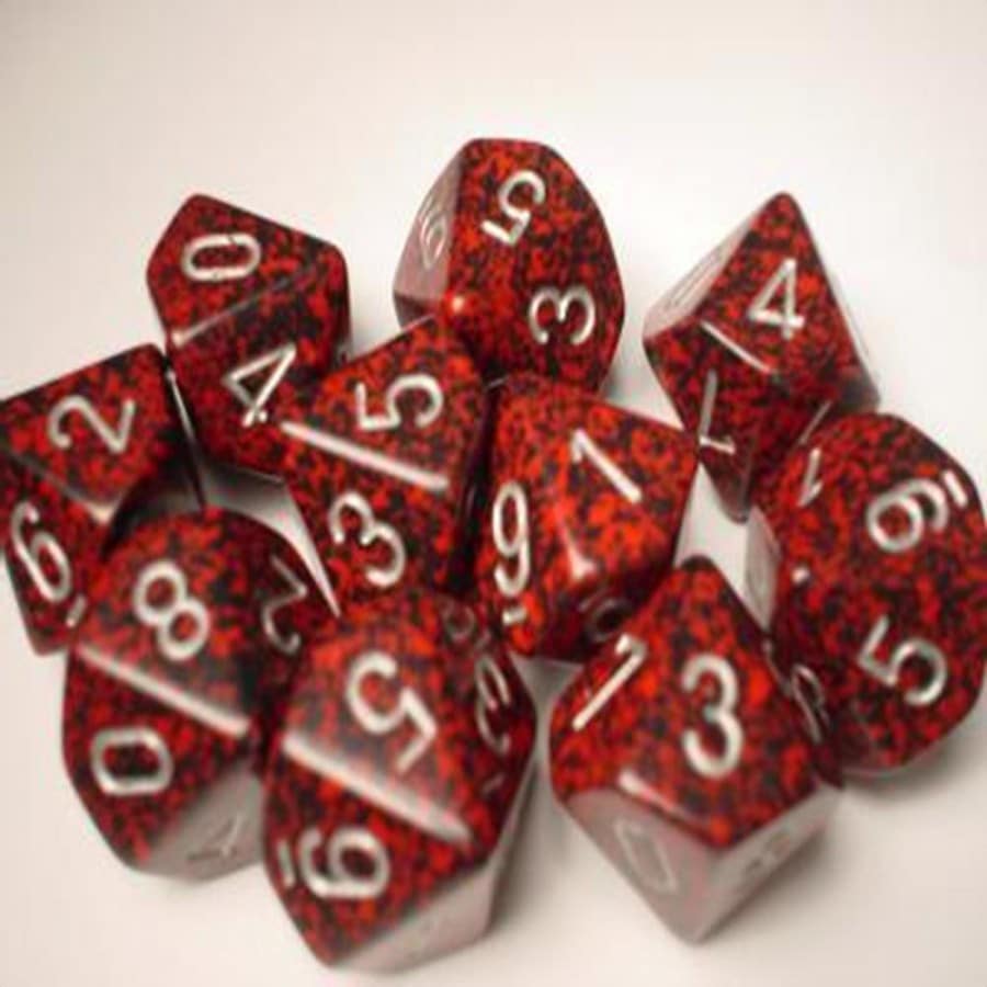Silver Volcano Speckled D10 Dobbelsteen Set (10 stuks)