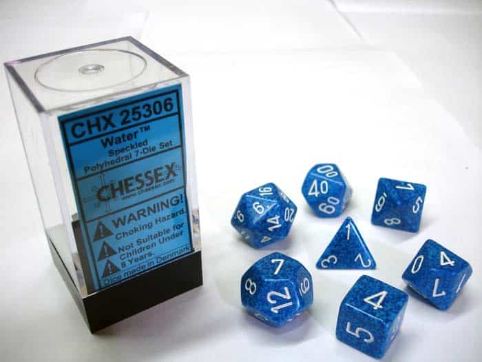 Water Speckled Polydice Dice Set (7 pieces)