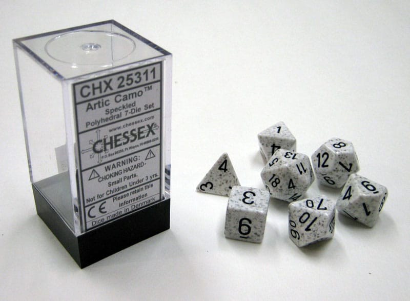 Arctic Camo Speckled Polydice Dobbelsteen Set (7 stuks)