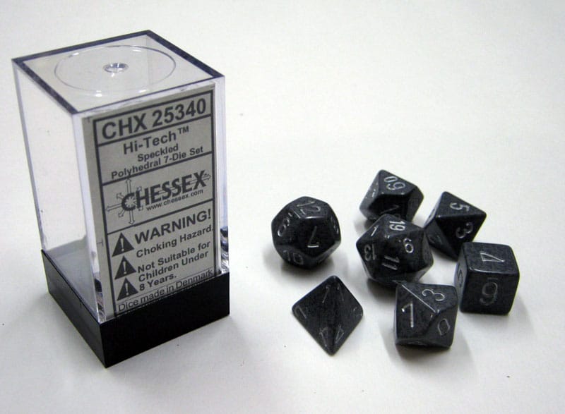 Hi-Tech Speckled Polydice Dobbelsteen Set (7 stuks)