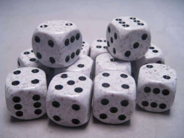 Arctic Camo Speckled D6 16mm Dobbelsteen Set (12 stuks)