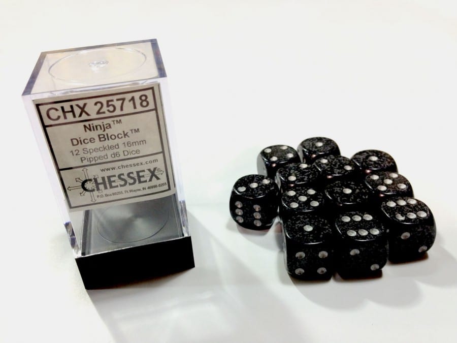 Ninja Speckled D6 16mm Dobbelsteen Set (12 stuks)