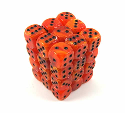 Vortex Orange/black D6 12mm Dobbelsteen Set (36 stuks)