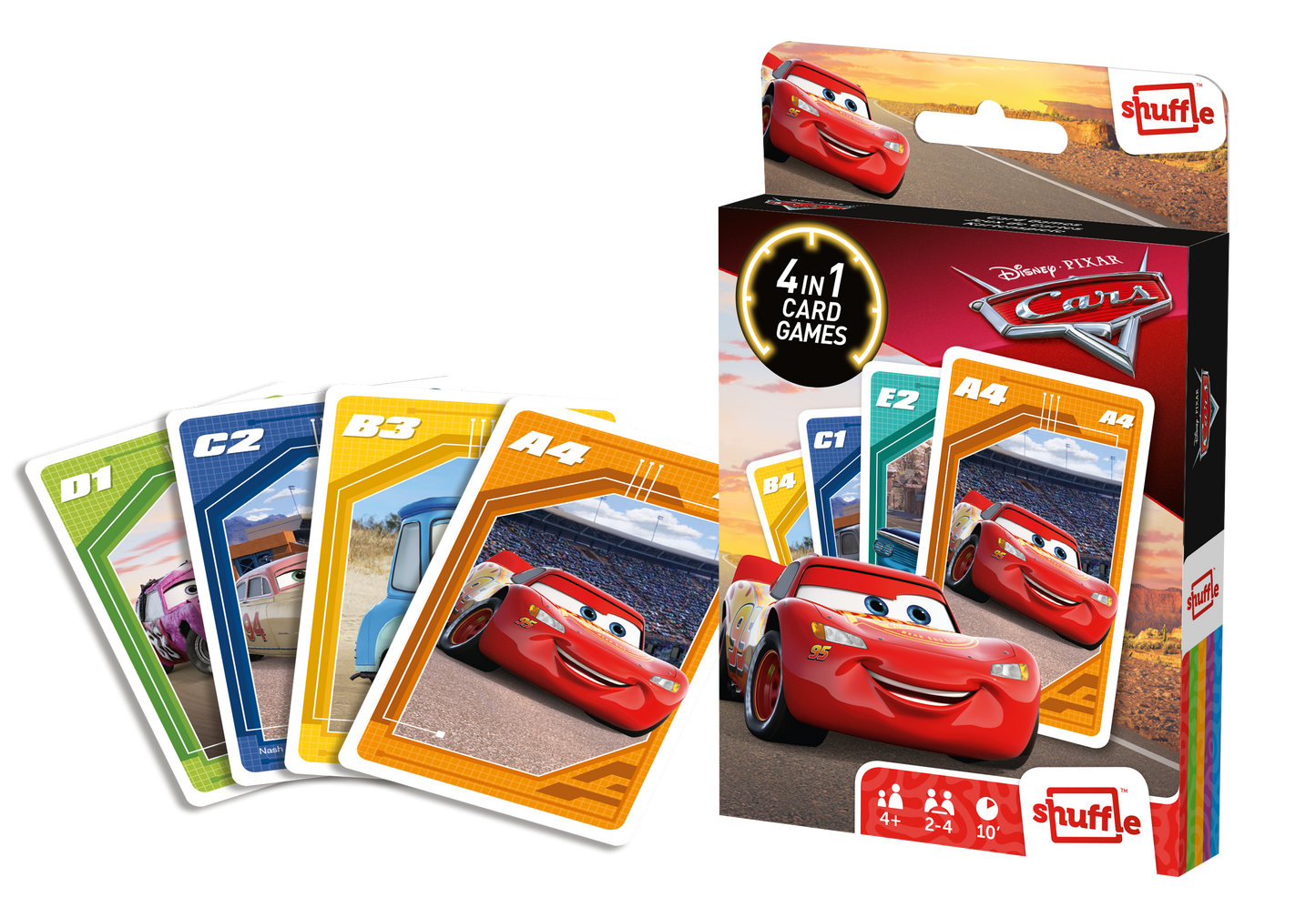 Shuffle – Autos – 4-in-1-Kartenspiel