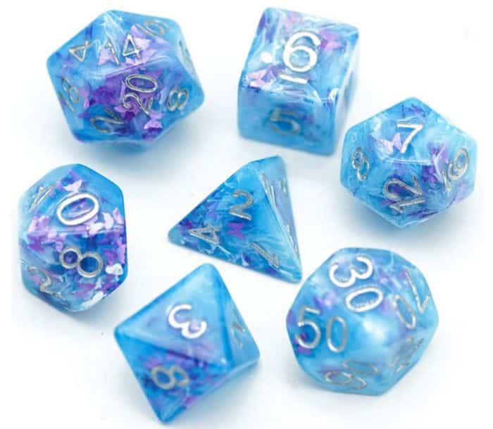 Frozen Butterfly RPG Dice Set