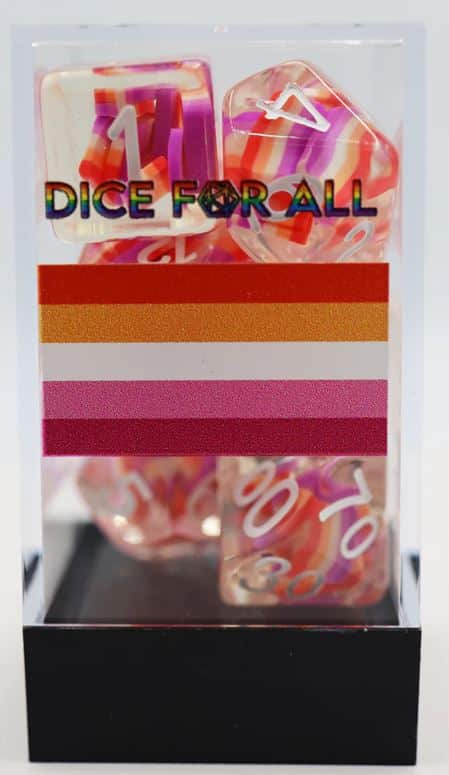 Lesbian Flag RPG Dice Set
