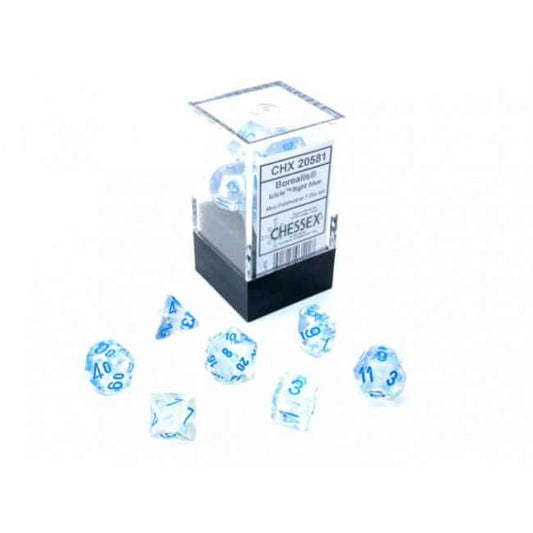 Borealis Mini-Polyhedral Icicle/light blue Luminary Dobbelsteen Set (7 stuks)