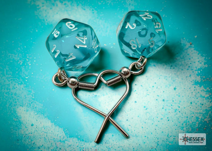 Hook Earrings Translucent Teal Mini-Poly