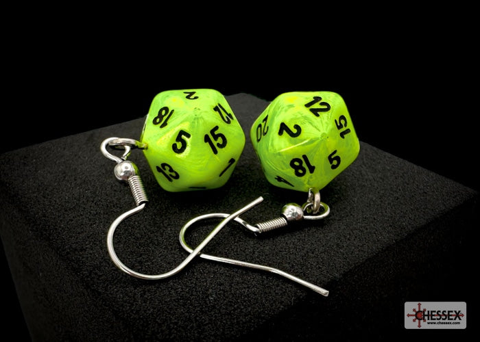 Hook Earrings Vortex Bright Green Mini-P