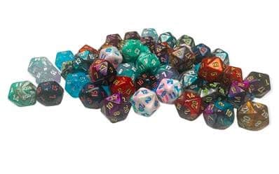 Assorted Loose Mini-Polyhedral D20 Dobbelsteen Set (50 stuks)