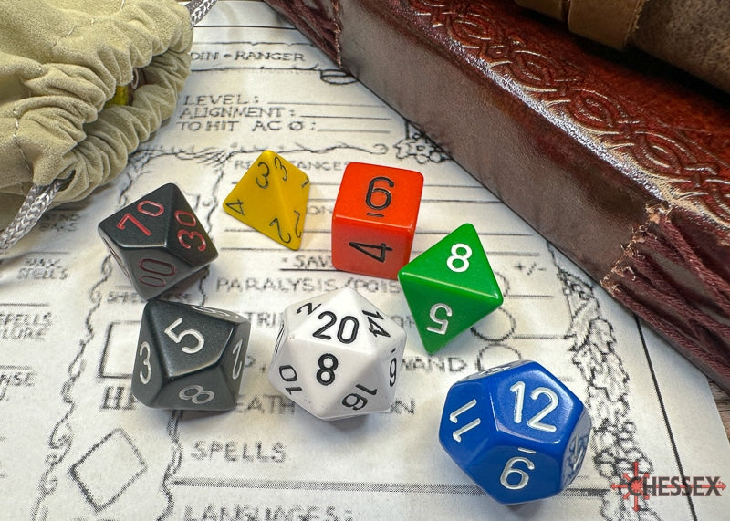 Nostalgia Opaque GM en Beginner Player Polydice Dobbelsteen Set (7 stuks)