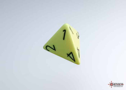 Opaque Pastel Yellow/black Polydice Dice Set (7 pieces)