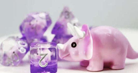 Pink Triceratops RPG Dice Set