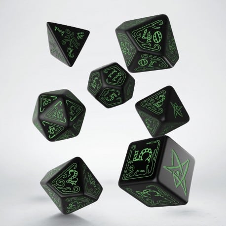 Call of Cthulhu - Black &amp; Green Dice Set (7)