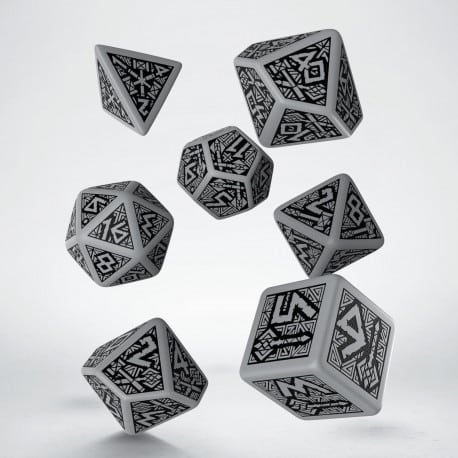 Dwarven - Gray &amp; Black Dice Set (7)