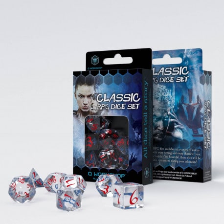 Classic RPG - Translucent &amp; Blue-Red Dice Set (7)