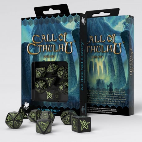 Call of Cthulhu - Black & Glow-in-the-dark Dice Set (7)