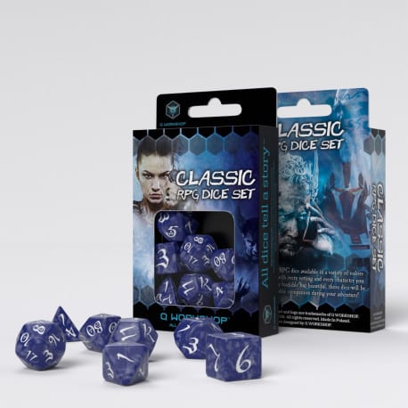 Classic RPG - Cobalt & White Dice Set (7)