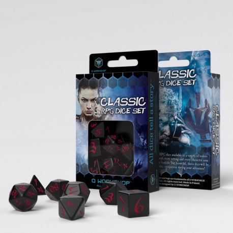 Classic RPG - Black & Red Dice Set (7)