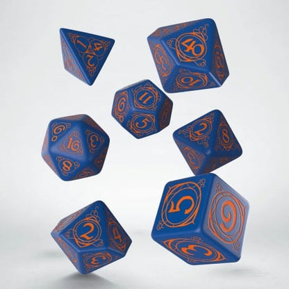 Wizard - Dark-Blue & Orange Dice Set (7)