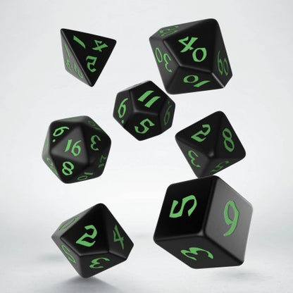 Classic Runic - Black & Green Dice Set (7)