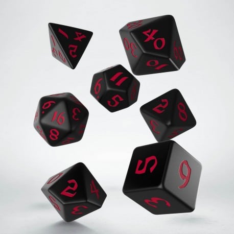 Classic Runic - Black & Red Dice Set (7)