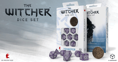 The Witcher Dice Set - Yennefer - Lilac and Gooseberries (7 pcs + coin)
