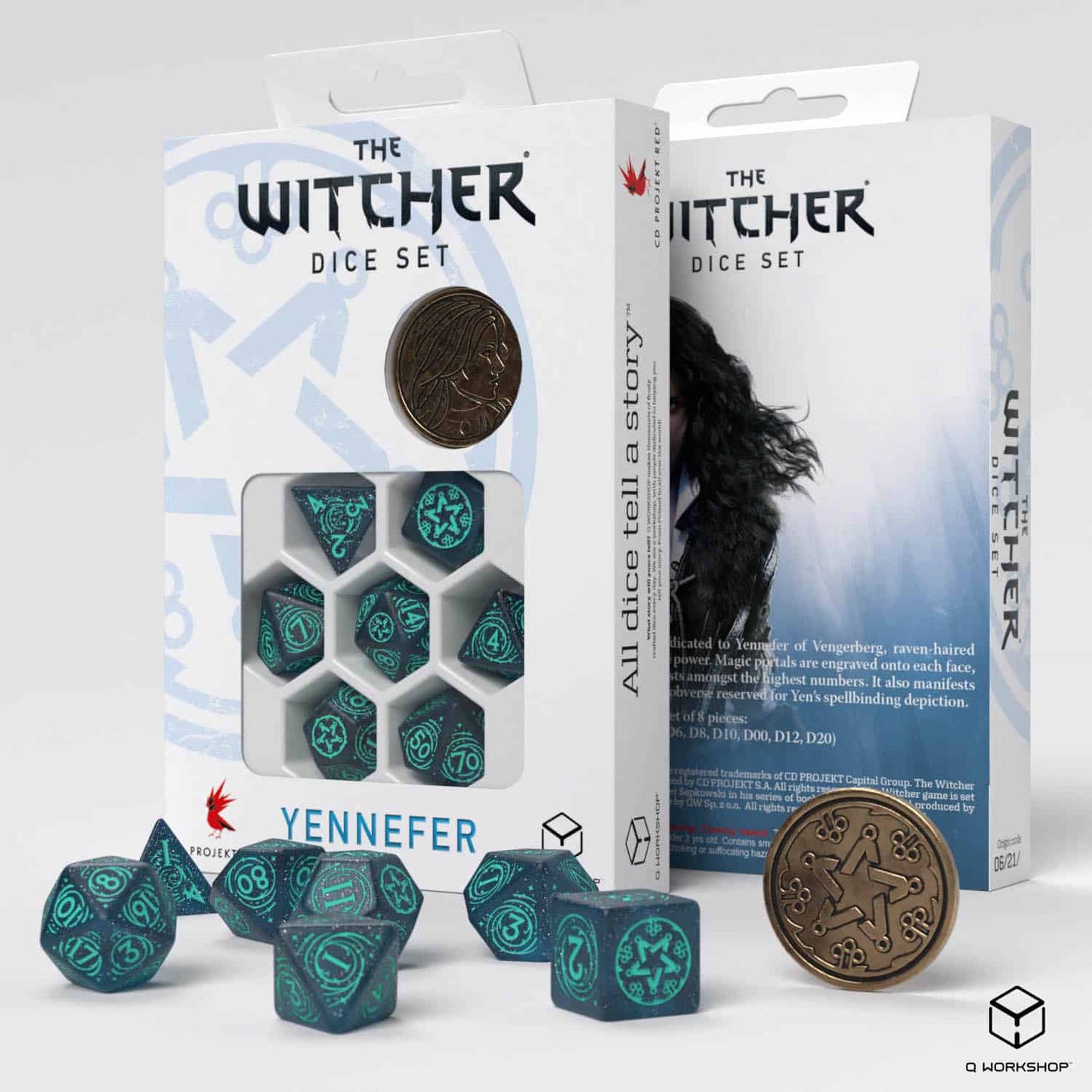 The Witcher Dice Set - Yennefer - Sorceress Supreme (7 pcs + coin)
