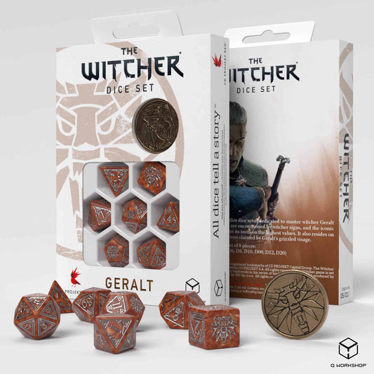 The Witcher Dice Set - Geralt  - The Monster Slayer (7 pcs + coin)