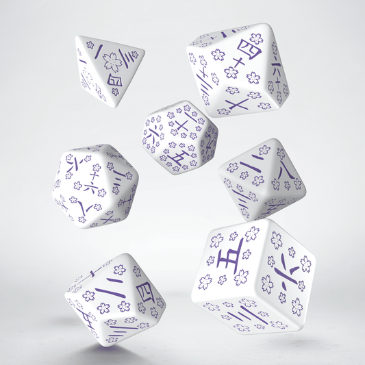 Japanese Dice Set - Blue Star Lotus (7 stuks)