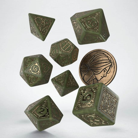 The Witcher Dice Set - Triss - The Fourteenth of the Hill (7 pcs + coin)