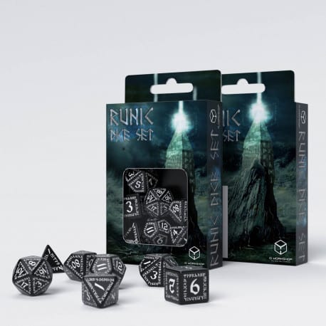 Runic - Black &amp; White Dice Set (7)