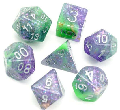 Green & Purple Seabed Treasure Dice Set