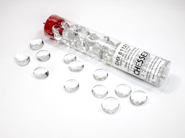 Glass Gaming Stones - Crystal Clear (40+)